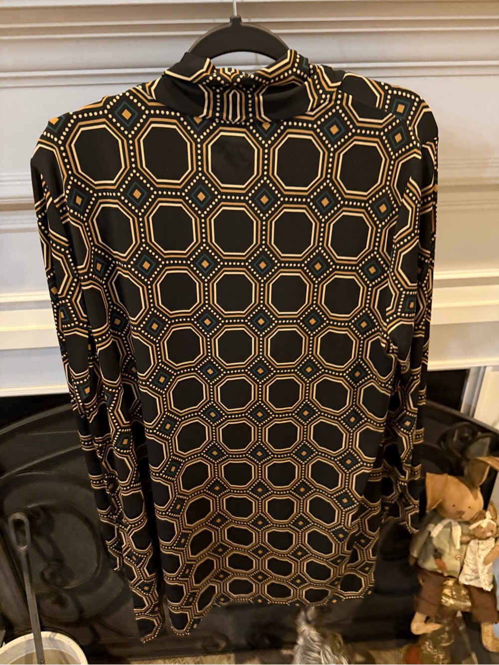Investments Black & Gold Geometric Open Front Blouse - Picture 5 of 6